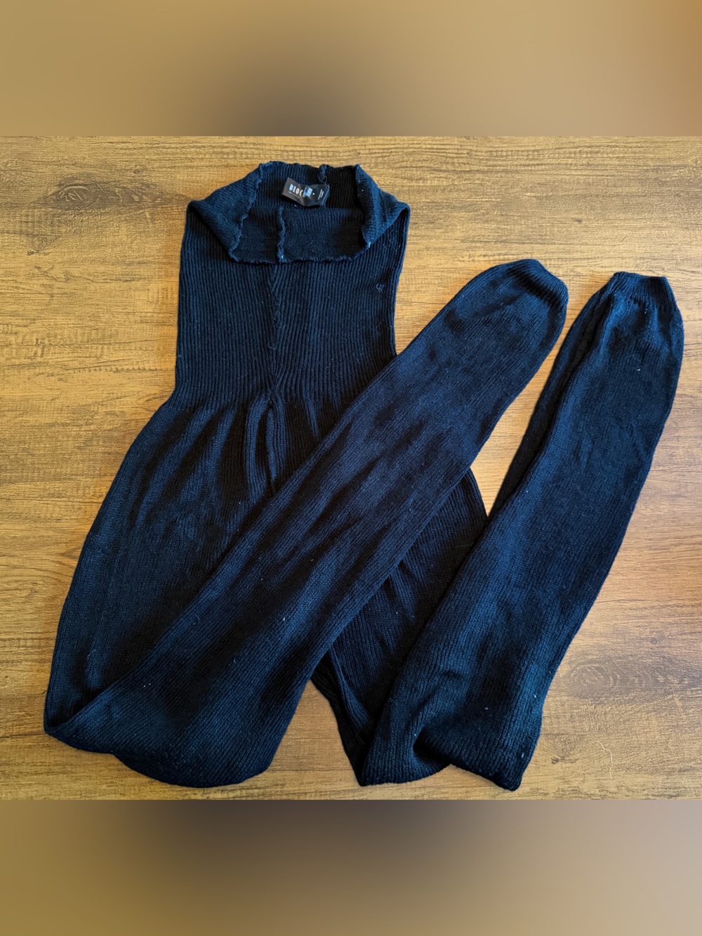Bloch Black Ribbed Footless Knit Dance Tights